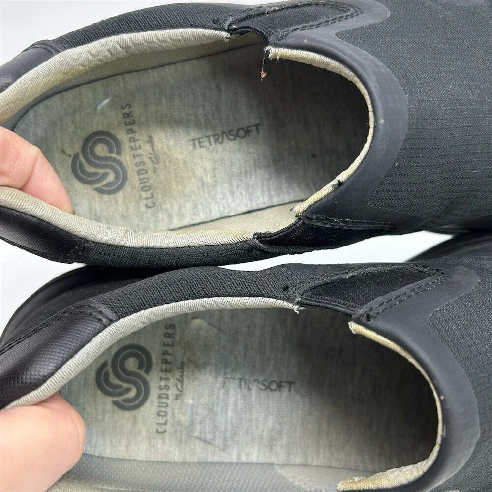 Clarks Cloudsteppers Votta Free Men's Slip-On Comfort Loafers Black Size 10